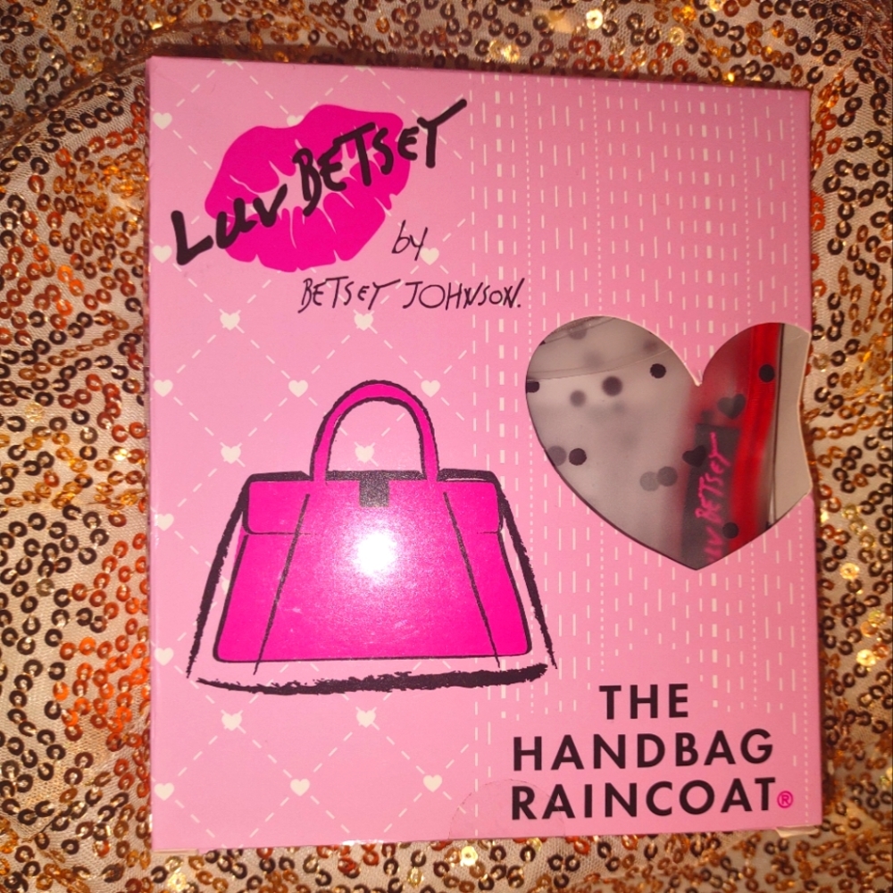 The Handbag Raincoat by Betsey Johnson. New in box.